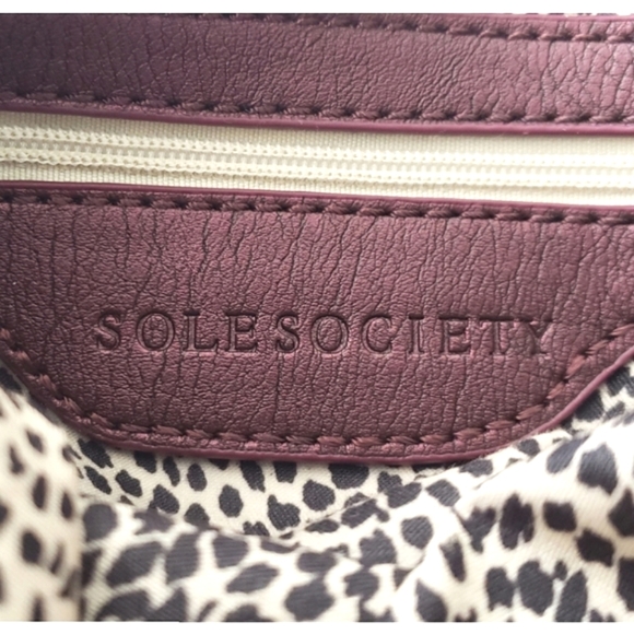 Sole Society Marlena faux leather clutch purse merlot ruby color vegan - Picture 5 of 6